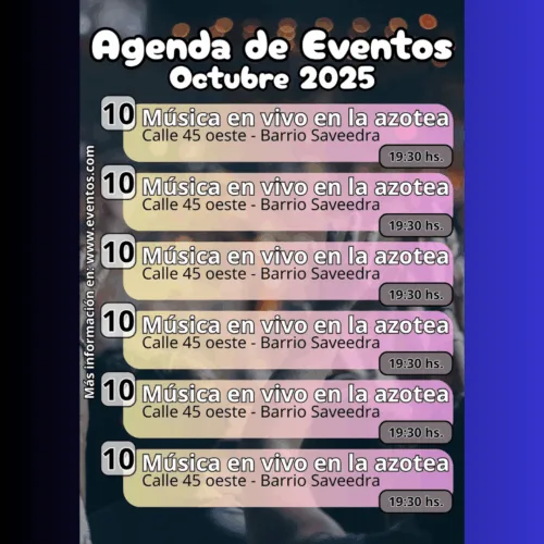 flyer de agenda de eventos mensual 1 - IDP Plantilla Editable en Canva: Flyer de Agenda de Eventos Mensual (Formato A4)