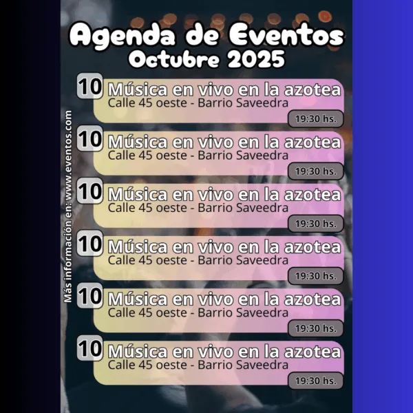 Plantilla Editable en Canva: Flyer de Agenda de Eventos Mensual (Formato A4)